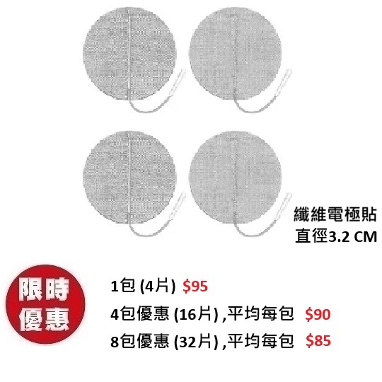 Axelgaard - 白色纖維電極貼 (直徑3.2 CM) 圓形 (1包4片)|Veinoplus VI, Back, Sport, ecstim Delta, MTR 通用